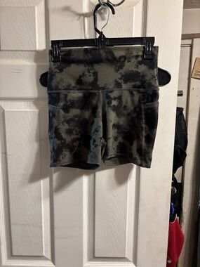 Evolution and Creation Olive and Black Tie-Dye Bike Shorts